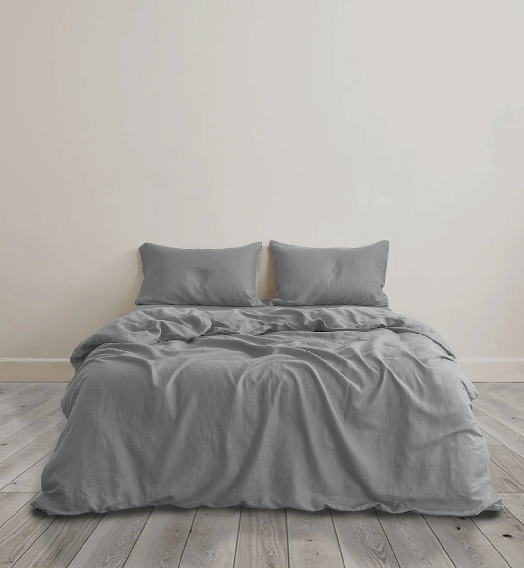 ATHENA LINEN - 100% French Flax Linen Duvet Set - Soft, Breathable & Luxurious